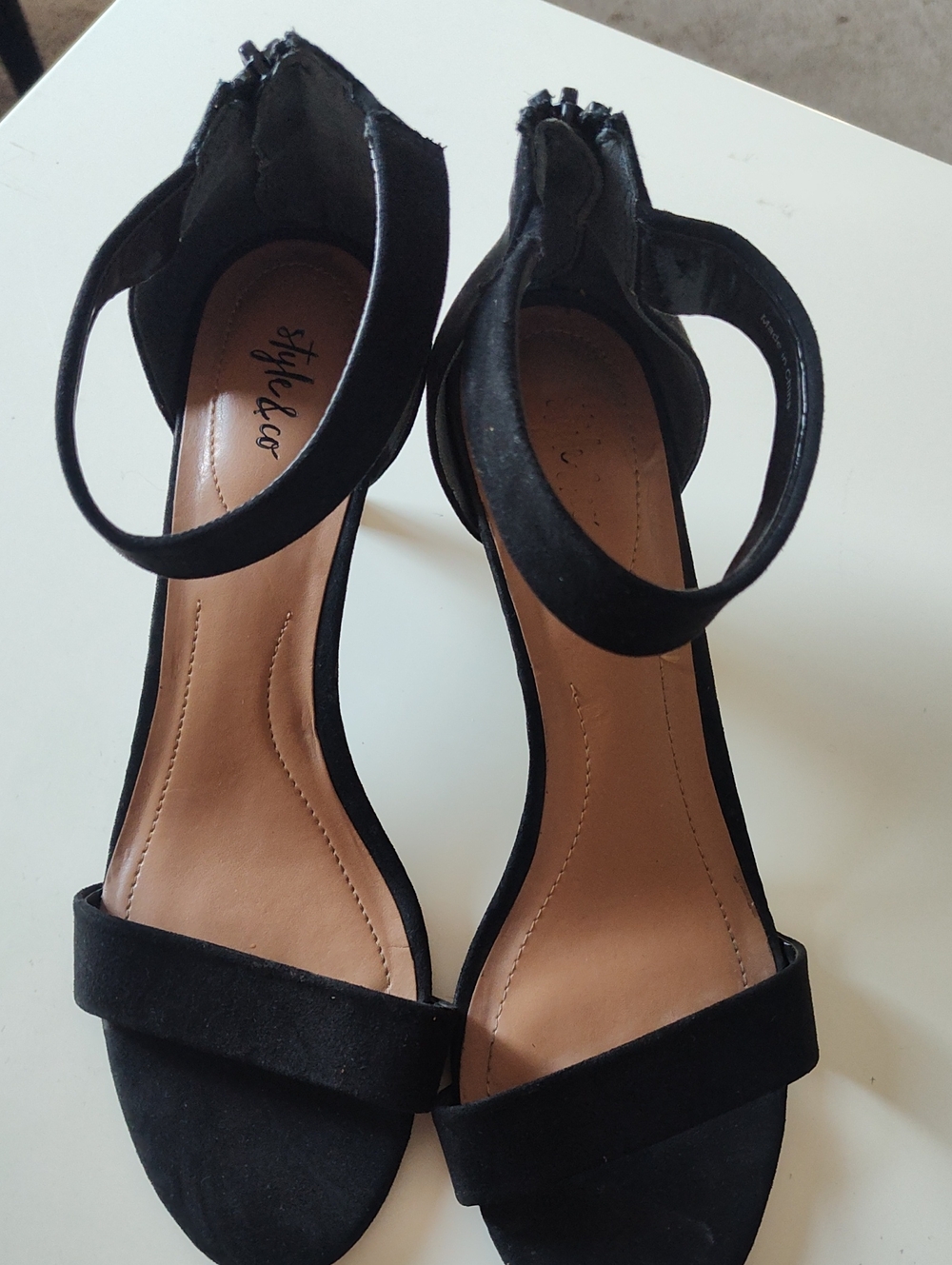 Style & Co. Black Ankle-Strap Heels